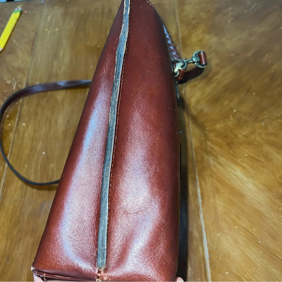 Patricia Nash Cognac Brown Leather Tote With Crossbody Strap Coastal Grandma - Picture 7 of 15